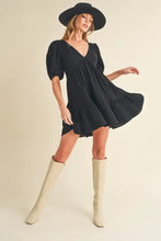Aemi+Co Tied Back Ruffled Short Sleeve Mini Dress Casual Dresses