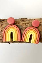 Rainbow Shape Dangle Earrings Coral One Size