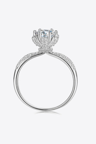 1 Carat Moissanite 6-Prong Ring Silver