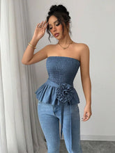 Flower Smocked Tube Top