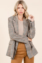 Mittoshop Plaid Double Breasted Relaxed Fit Blazer Woman Outerwear