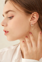 Moissanite 925 Sterling Silver Huggie Earrings with Chain