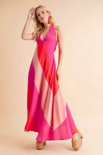 Aemi+Co Color Block Sleeveless Maxi Dress PINK COMBO Casual Dresses