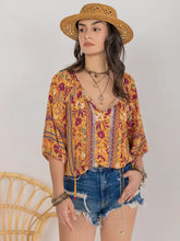 Printed Tie Neck Blouse Woman Blouses