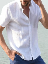 Men's Full Size Button Down Short Sleeve Shirt Plus Size Mens Tops