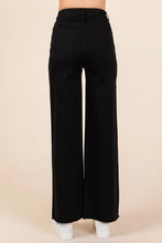 Mittoshop Twill High Waisted Button Fly Wide Leg Pants Woman Pants