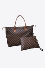 Checkered Two-Piece Bag Set Brown One Size