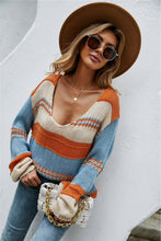 Angel Wings Color Block Scoop Neck Sweater