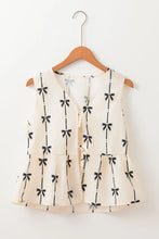 Tied Front Bow Print Peplum Tank