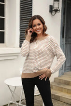 Angel Wings Printed Round Neck Dropped Shoulder Sweater Camel Sweater Pullovers