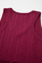 Ribbed Textured Exposed Stitching Knit Tank Top Tanks & Camis