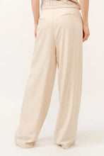 Beige and the why high-rise wide leg linen blended pants with tailored fit and subtle front pockets