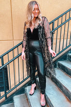 Sequin Open Front Sheer Cardigan Woman Outerwear