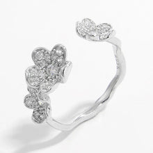 925 Sterling Silver Inlaid Zircon Open Ring Silver