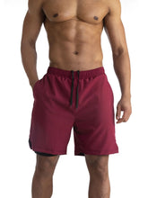 Men's Drawstring Active Shorts Burgundy