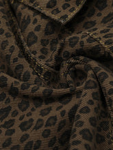 Men's Leopard Print Cargo Denim Shorts