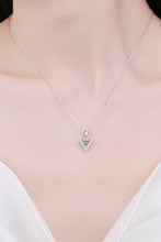 925 Sterling Silver Triangle Moissanite Pendant Necklace Necklaces