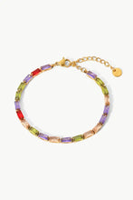 18K Gold Plated Multicolored Cubic Zirconia Bracelet Multi One Size Necklaces