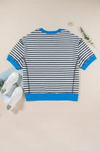 Striped Round Neck Half Sleeve T-Shirt Woman T Shirts
