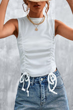 Drawstring Detail Round Neck Tank Tanks & Camis