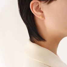 Titanium Steel Rose Stud Earrings Gold One Size