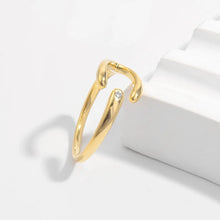 925 Sterling Silver Inlaid Zircon Open Ring Rings