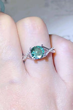 1 Carat Moissanite Crisscross 925 Sterling Silver Ring Sky Blue Rings