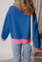 Letter Graphic Contrast Long Sleeve Sweatshirt Woman Sweatshirts