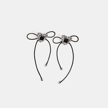 Stainless Steel Wax Rope Heart Earrings Black One Size