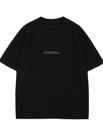 Men's Breathable Round Neck Short Sleeve T-Shirt Black