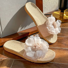 Open Toe Flats Slippers Beige Woman Slippers