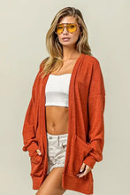 BiBi Open Front Drop Shoulder Cardigan with Pockets Woman Outerwear
