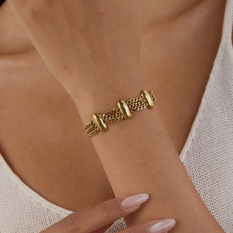 18K Gold-Plated Chain Link Bracelet Gold One Size