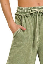 Zenana Washed French Terry Palazzo With Pockets