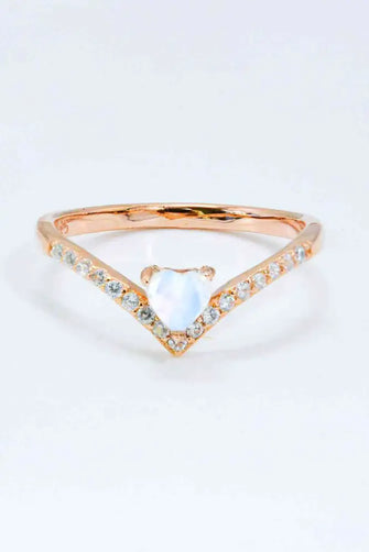 Moonstone Heart-Shaped Ring Moonstone Rings
