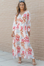 Printed Tie Waist Maxi Dress White Woman Maxi Dress