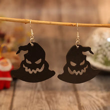 PU Leather Hat Shape Earrings Black One Size