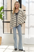 Adora horizontally striped button-up cardigan for easy layering