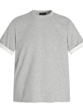 Men's Contrast Short Sleeve T-Shirt Flower Gray