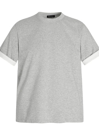 Men's Contrast Short Sleeve T-Shirt Flower Gray