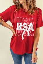 Patriotic USA Bow Graphic T-Shirt