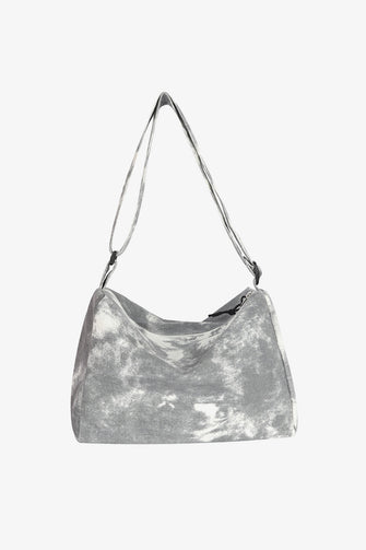 Tie-Dye Canvas Crossbody Bag Light Gray One Size