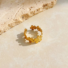 18K Gold-Plated Flower Cluster Ring