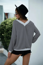 Off-Shoulder Waffle-Knit Dropped Shoulder Blouse Woman Blouses