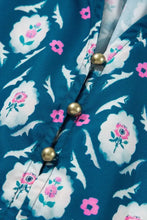 Printed Tie Neck Ruffled Cap Sleeve Dress Woman Casual Dress