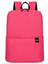 Solid Color Nylon Backpack Bag Hot Pink One Size