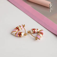 18K Gold-Plated Resin Heart Earrings