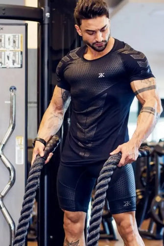 Men's Plus Size Round Neck Short Sleeve T-Shirt Black Mens Tops