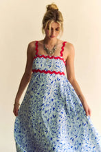 Davi & Dani Geo 2 Tone Printed Wavi Trim Tiered Maxi Dress Casual Dresses