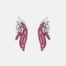 Alloy Glass Stone Stud Earrings Hot Pink One Size